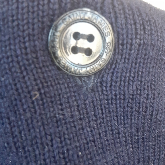 Saint James Button Shoulder Breton Wool Sweater, Made In France, BARELY PRE-WORN - Picture 9 of 15